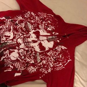 Bugle Boy EST. 1977 Red Skeleton Hoodie